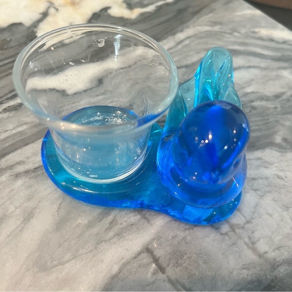 Terra Studios Bluebird of Happiness Votive Candle Holder Signed Dated 2002 - Picture 11 of 11